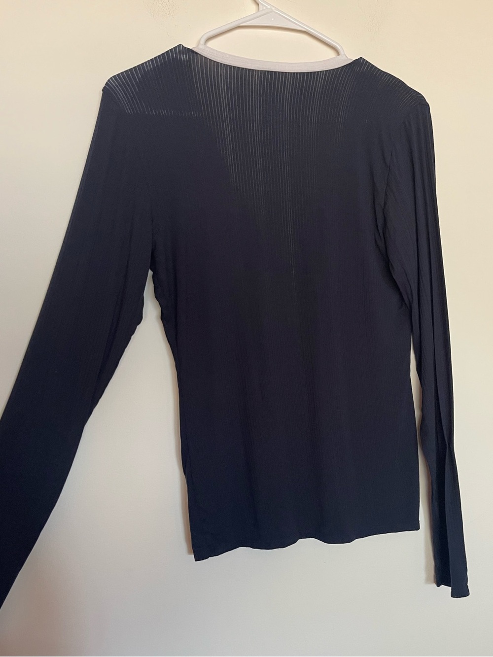 RARE Negative Underwear Whipped Long-Sleeve Henley Navy with White Trim Sheer XL - Picture 6 of 6